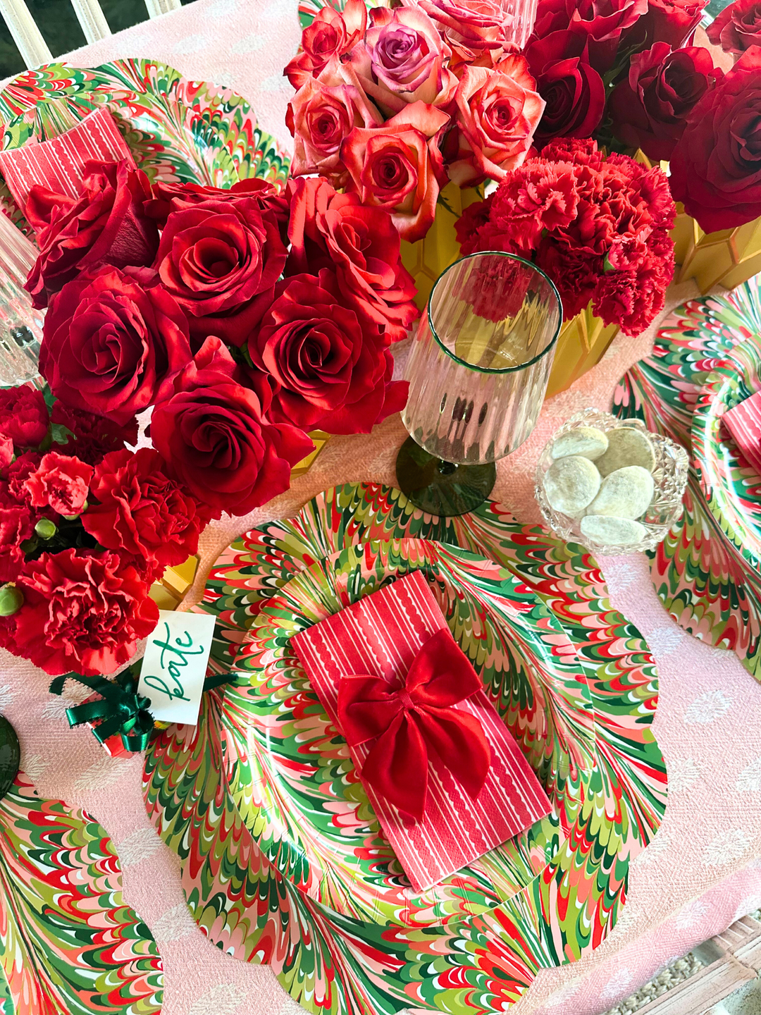 Christmas Marble Heavy Duty Paper Plate (10") | 8 Plates