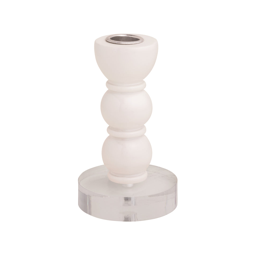 Sm Wht Resin Taper Holder