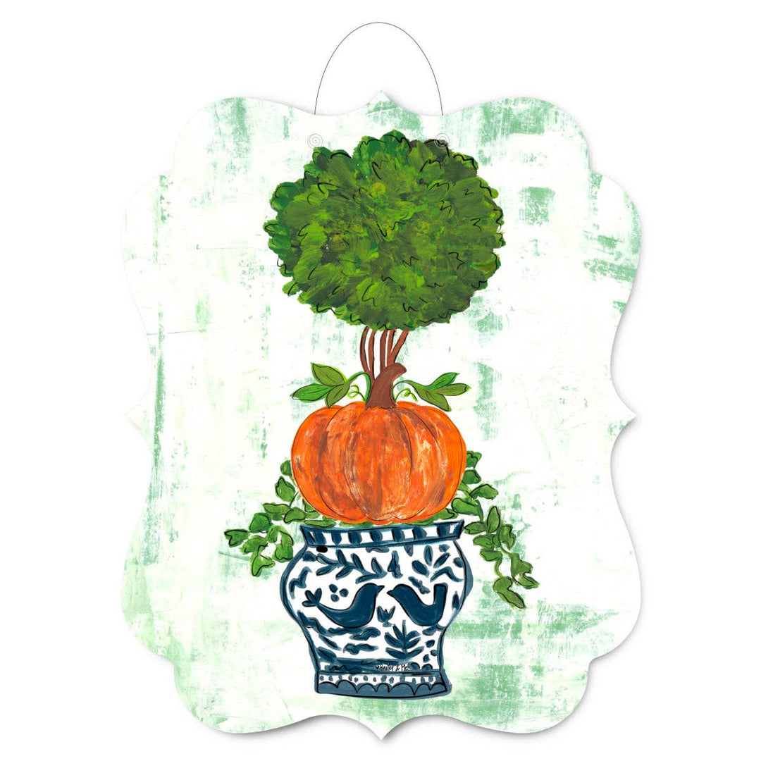 Baxter &amp; Me - Pumpkin Topiary Door Hanger