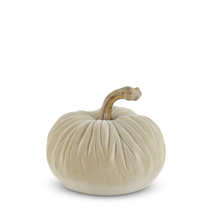 Mini Resin Taupe Velvet Pumpkin