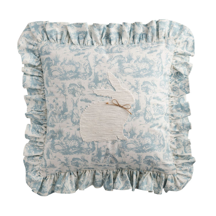 Square Toile Bunny Pillow