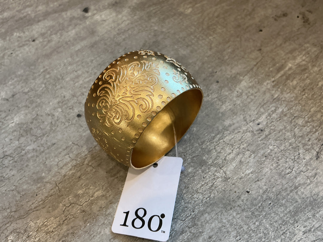 Gold Napkin Rings  6 assorted Metal 1.75"