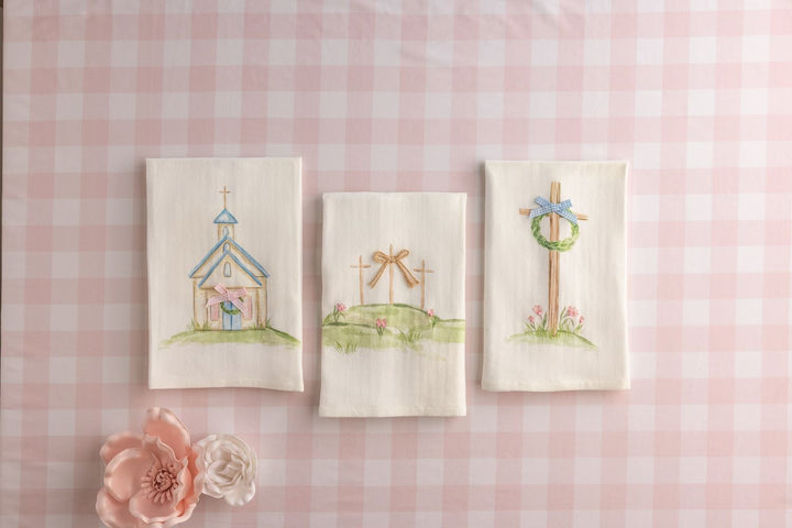 Church With Wreath Easter Towel
