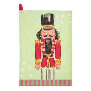 Red Nutcracker Stripe Hem Hand Towel