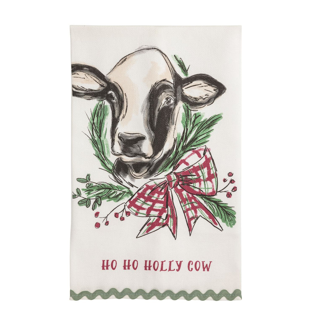 Cow Farm Christmas Ric-Rac Towel