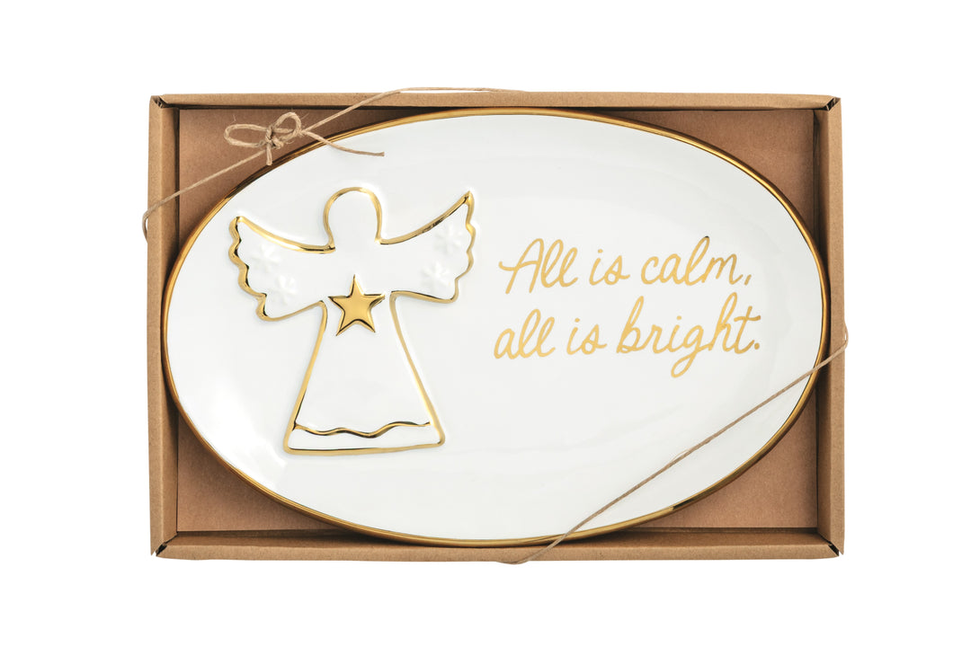 All Is Calm Gold Edge Plate