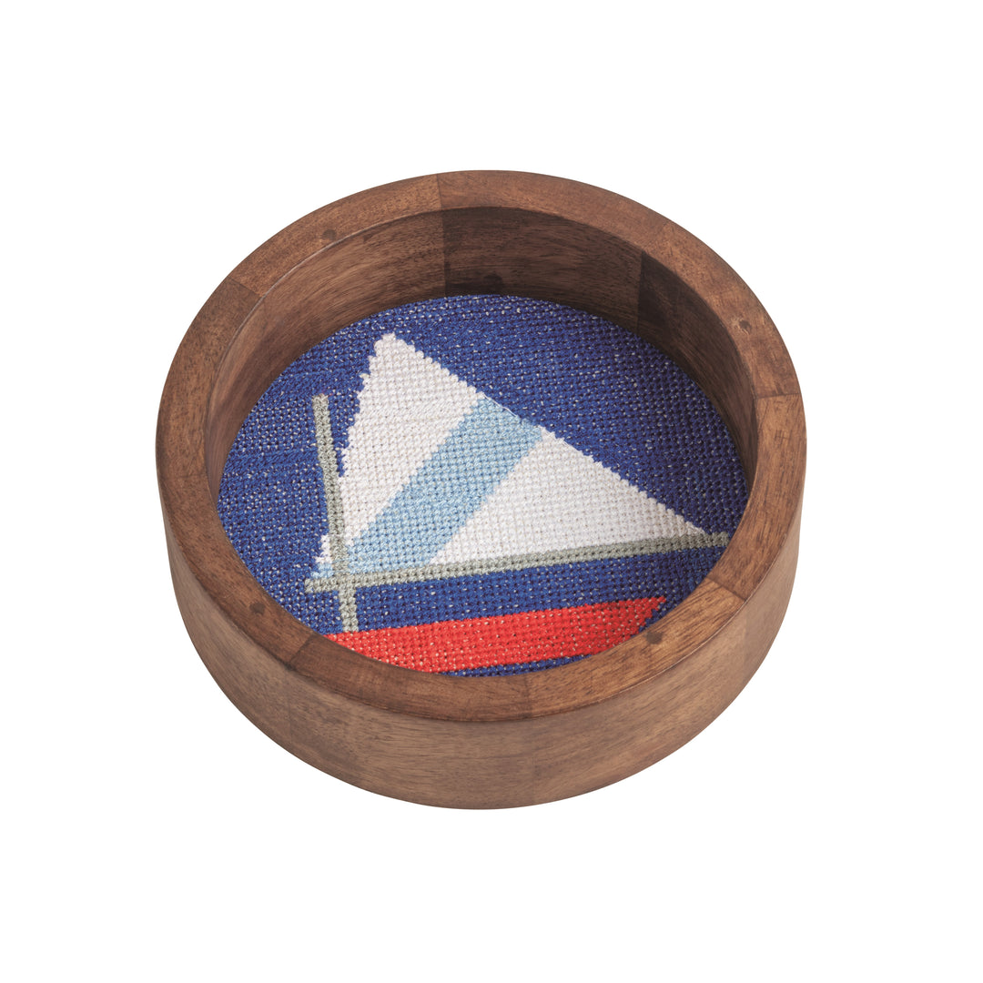 Sboat Wine Needlepoint Coaster