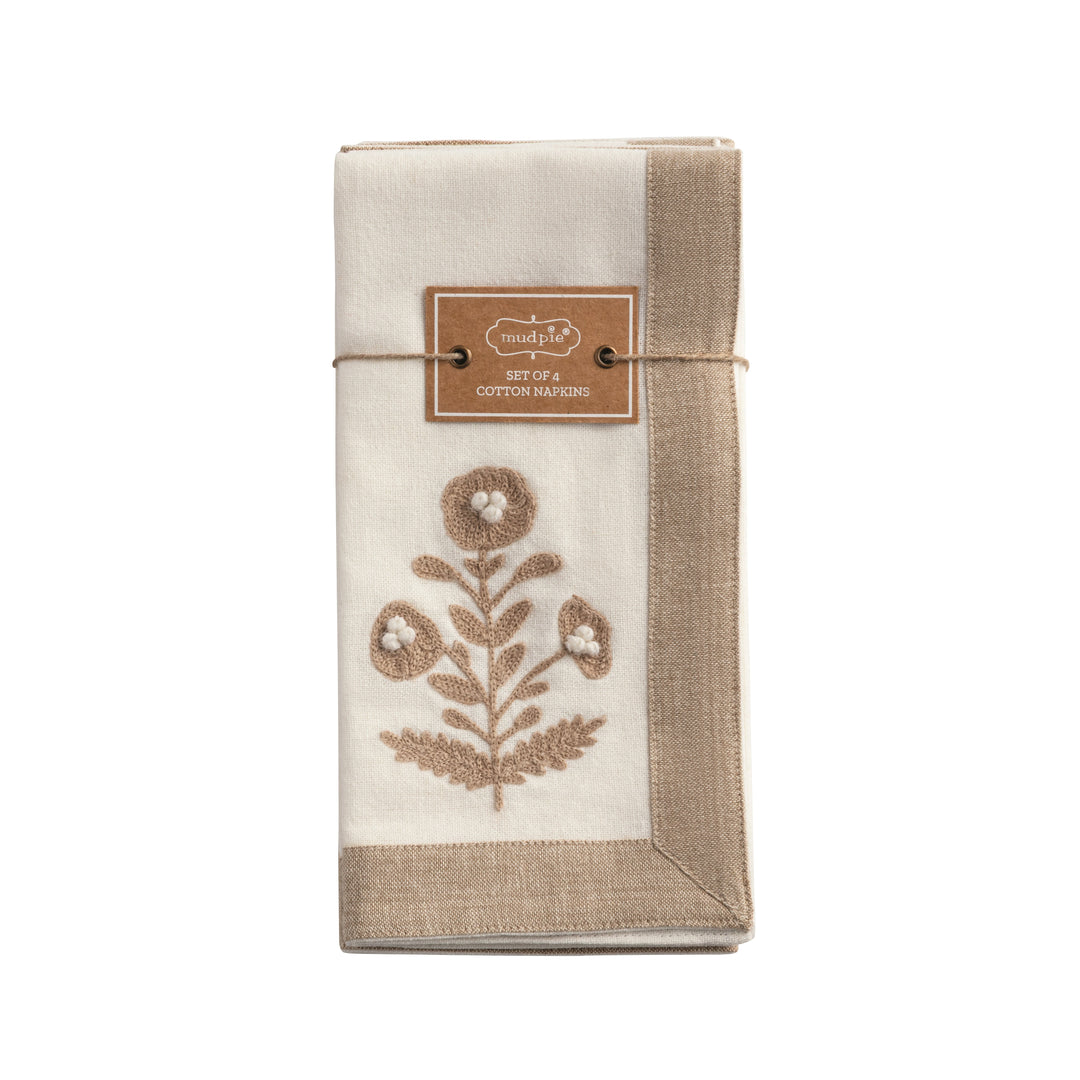 Cream Emb Napkin Pack