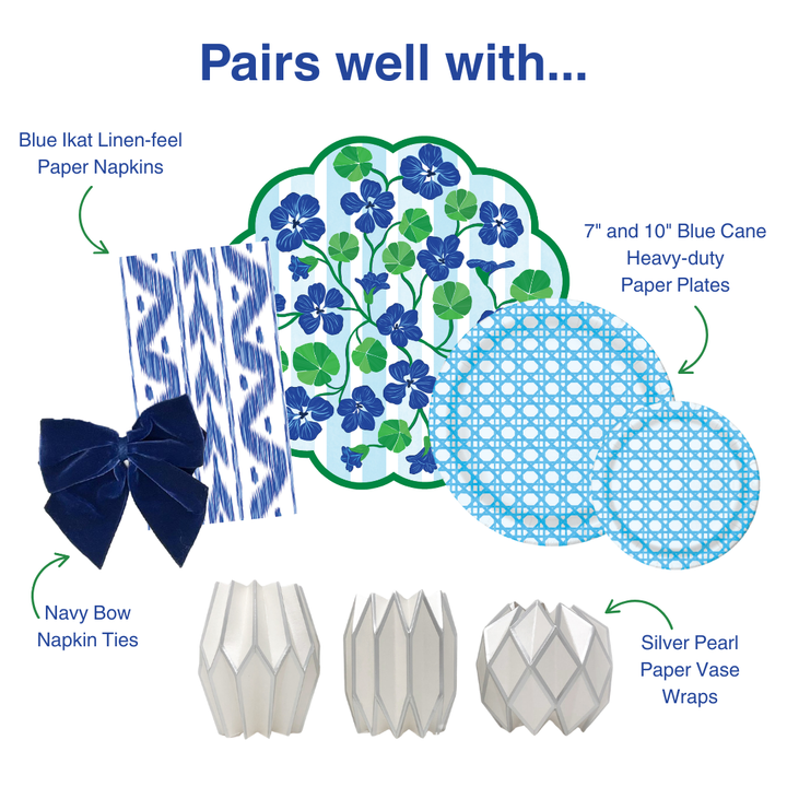 Blue Ikat linen-feel Paper Guest Towel / Napkin | Set of 25