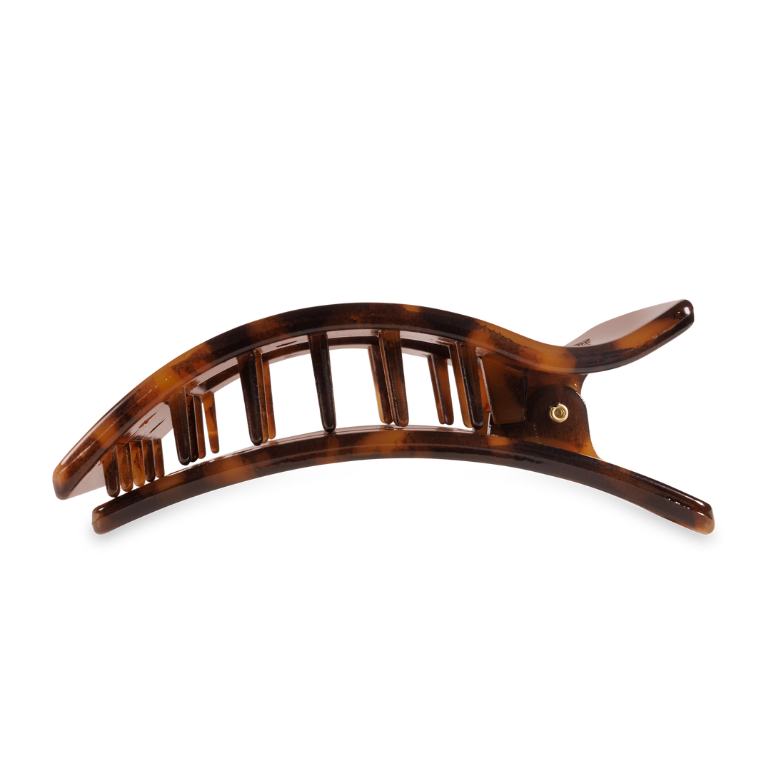 TELETIES - Flat Rectangle Hair Clip | Large | Tortoise