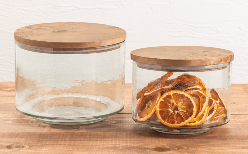 Burl Wood Lidded Canister Set