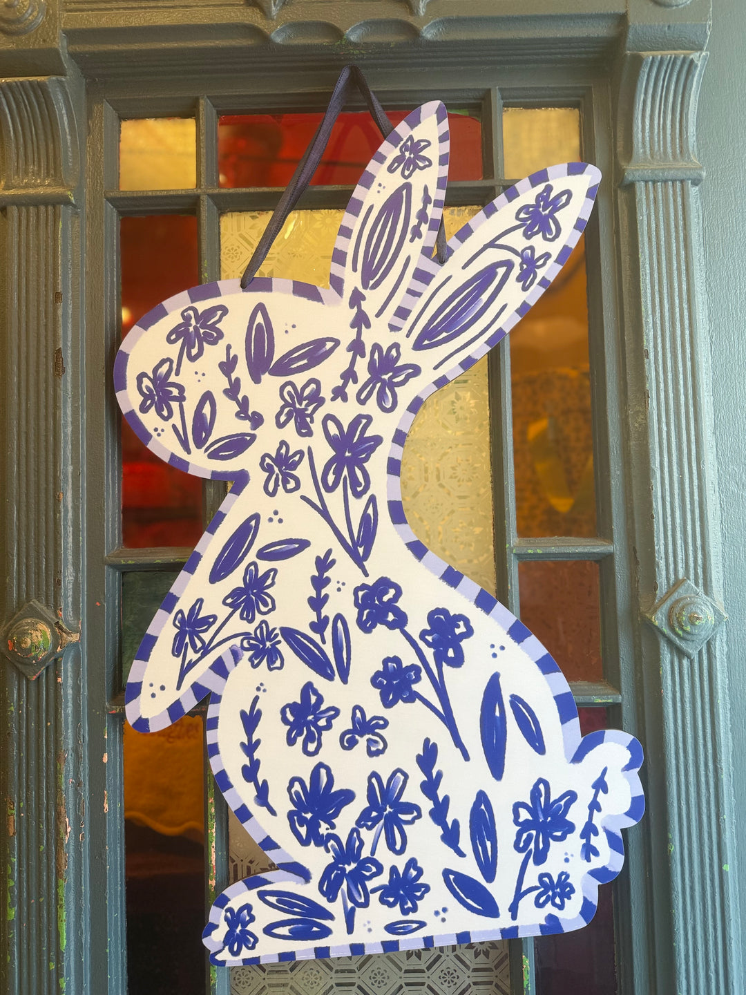 Right Chinoiserie Bunny Door Hanger
