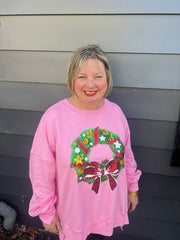 Pink Wreath Sweatshirt