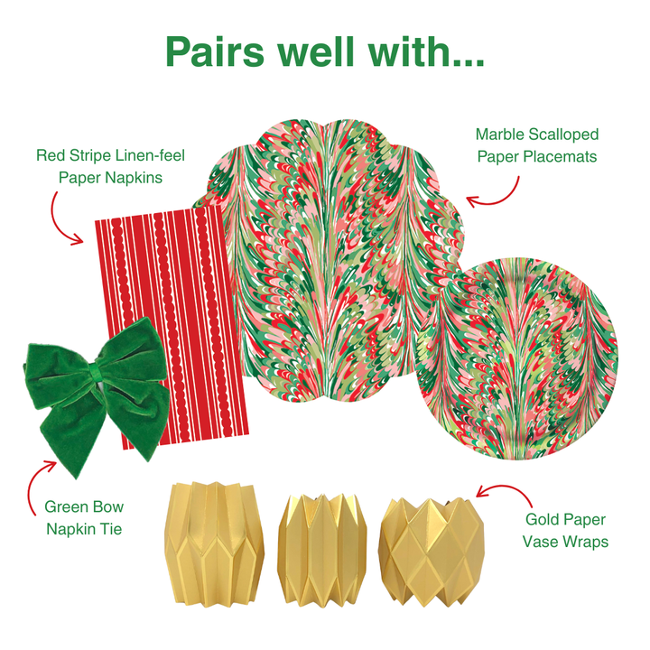 Christmas Marble Heavy Duty Paper Plate (10") | 8 Plates