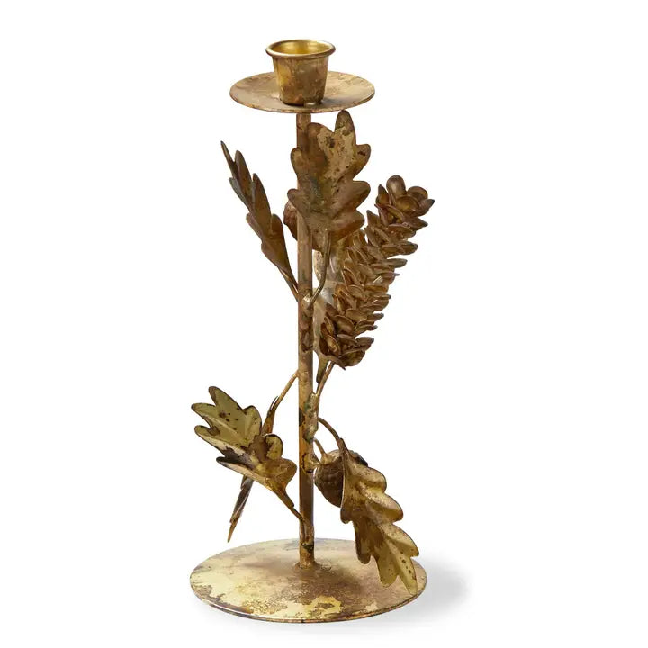 Oak Leaf &amp; Acorn Taper Holder | Large