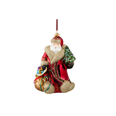 Santa with a Sack and Christmas Tree