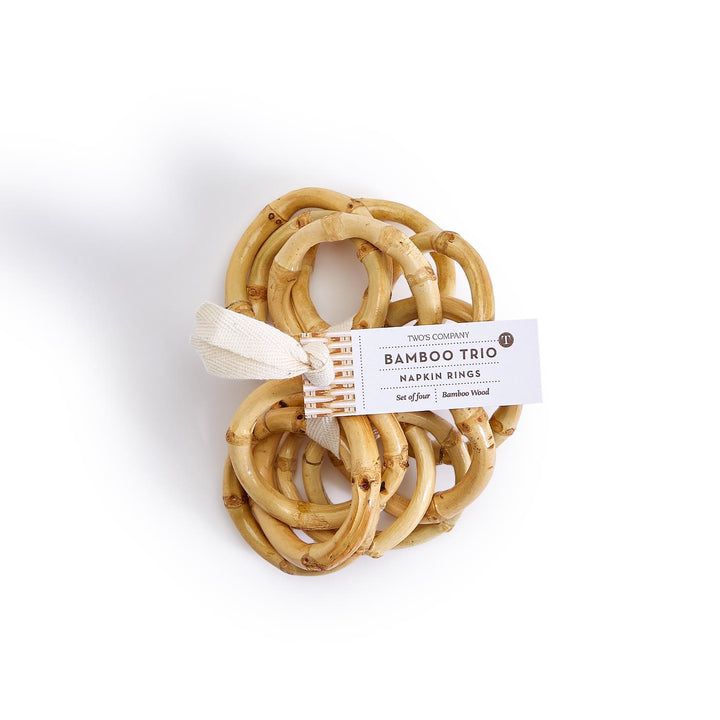 Napkin Ring Set/4 - Natural Bamboo