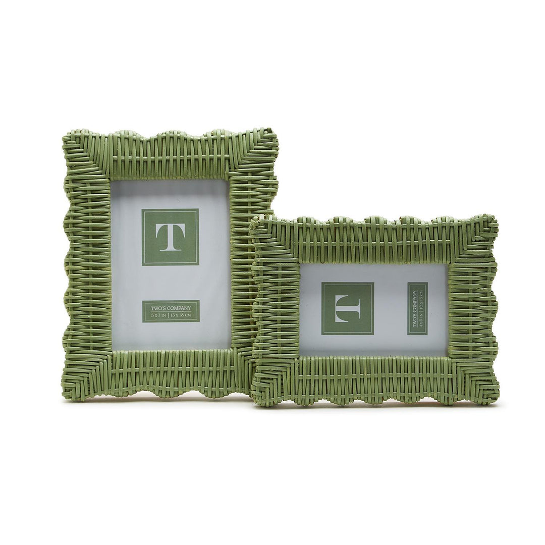 Green Wicker Weave Photo Frame