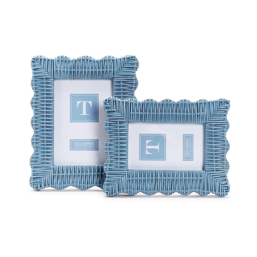 Blue Wicker Weave Photo Frame