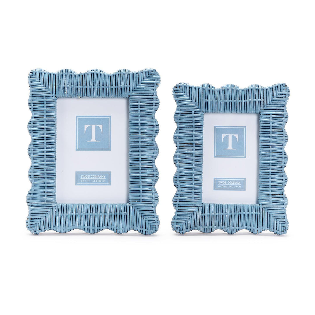 Blue Wicker Weave Photo Frame