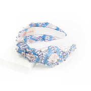 Block Print Headband with Gems in Portsmouth Blue