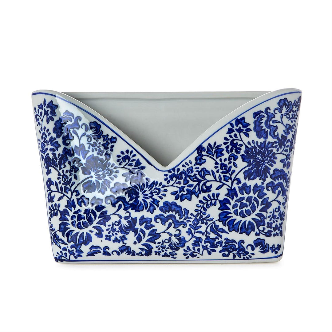 Chinoiserie Blue and White Floral Letter Holder