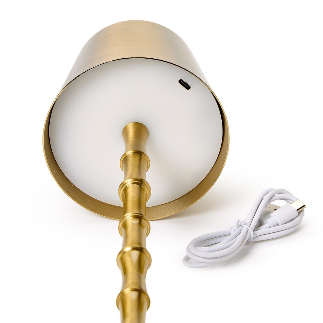 LED Portable Cordless Gold Bamboo Lamp in Gift Box
