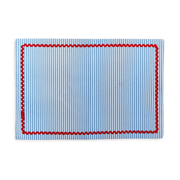 Red, White and Bloom Double Sided Fabric Placemats Set/4