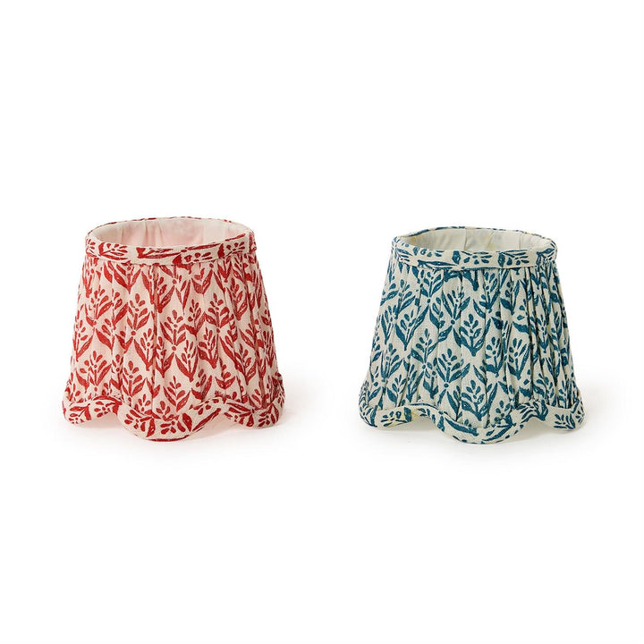 Scalloped Floral Fabric Lampshade Asst 2 Colors