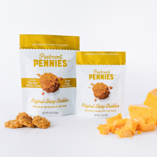 Piedmont Pennies - Cheddar Cheese Crackers, Medium Pouches (20)