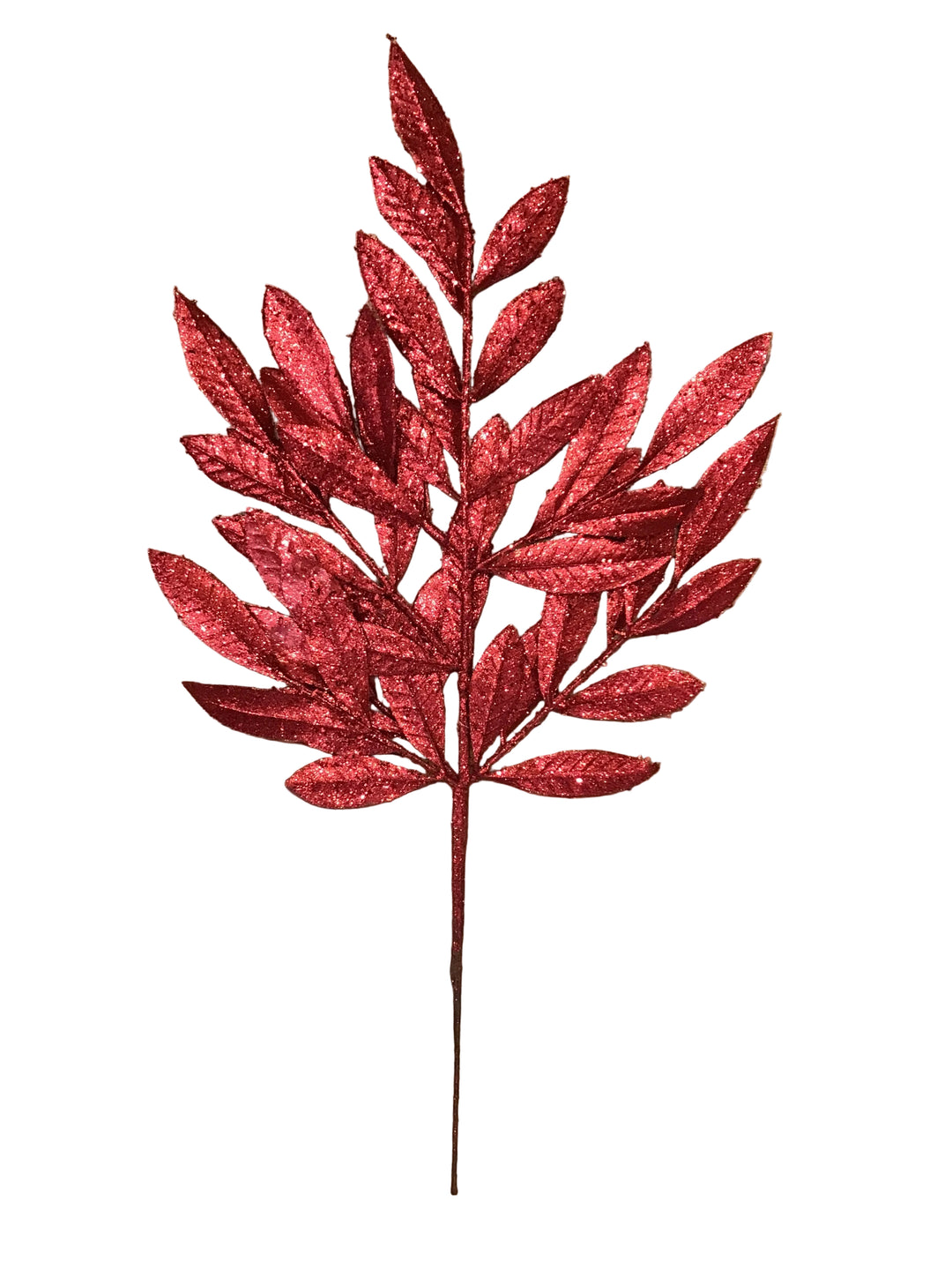 23"L Glitter Bay Leaf Spray
