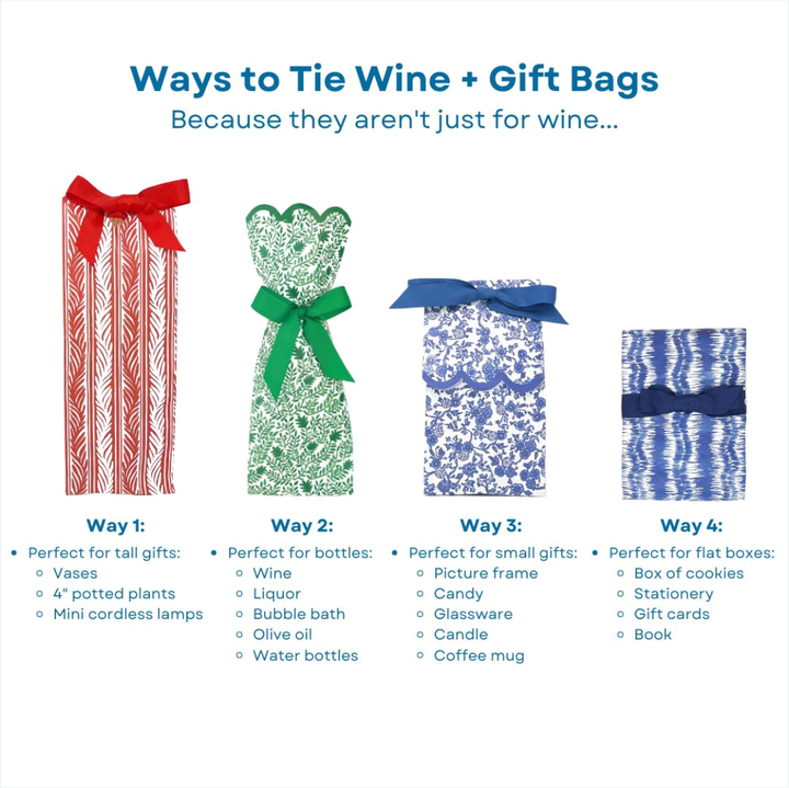 Green Dots Holiday Wine + Gift Bag Kit | Set of 6