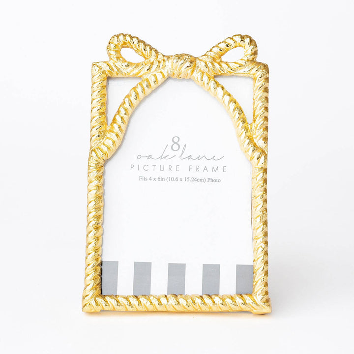 8 Oak Lane - Gold Bow 4x6 Picture Frame