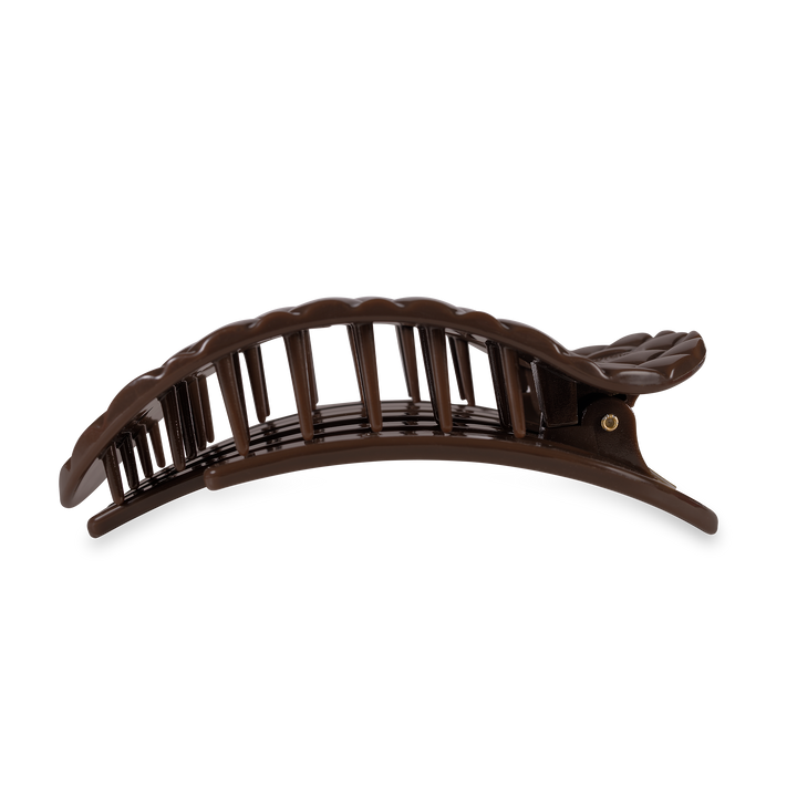 TELETIES - Flat Round Hair Clip | Large | Truly Taupe Quilted