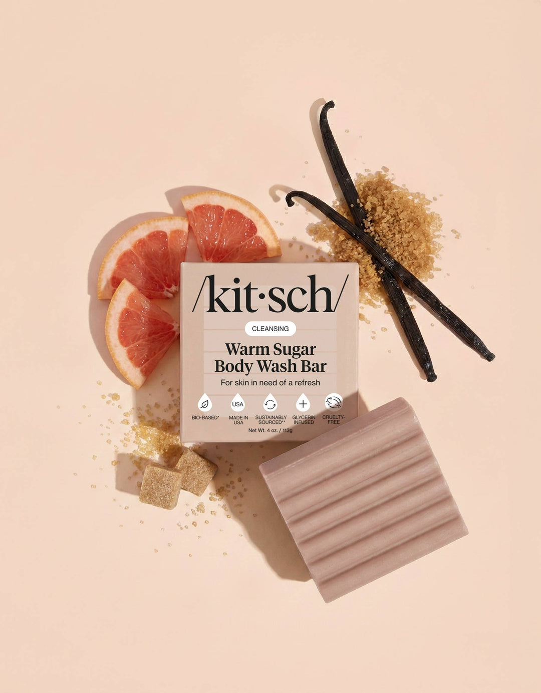 KITSCH - Cleansing Warm Sugar Body Wash Bar