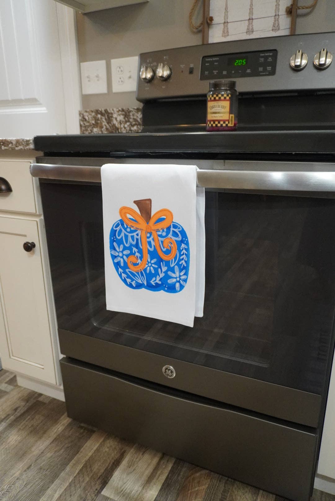 Doodles By Rebekah - Blue Chinoiserie Bow Pumpkin Tea Towel