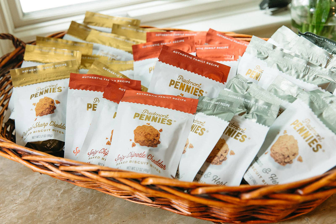 Piedmont Pennies - Cheddar Cheese Crackers, Small Pouches (25)