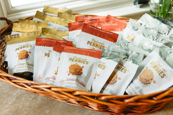 Piedmont Pennies - Cheddar Cheese Crackers, Small Pouches (25)