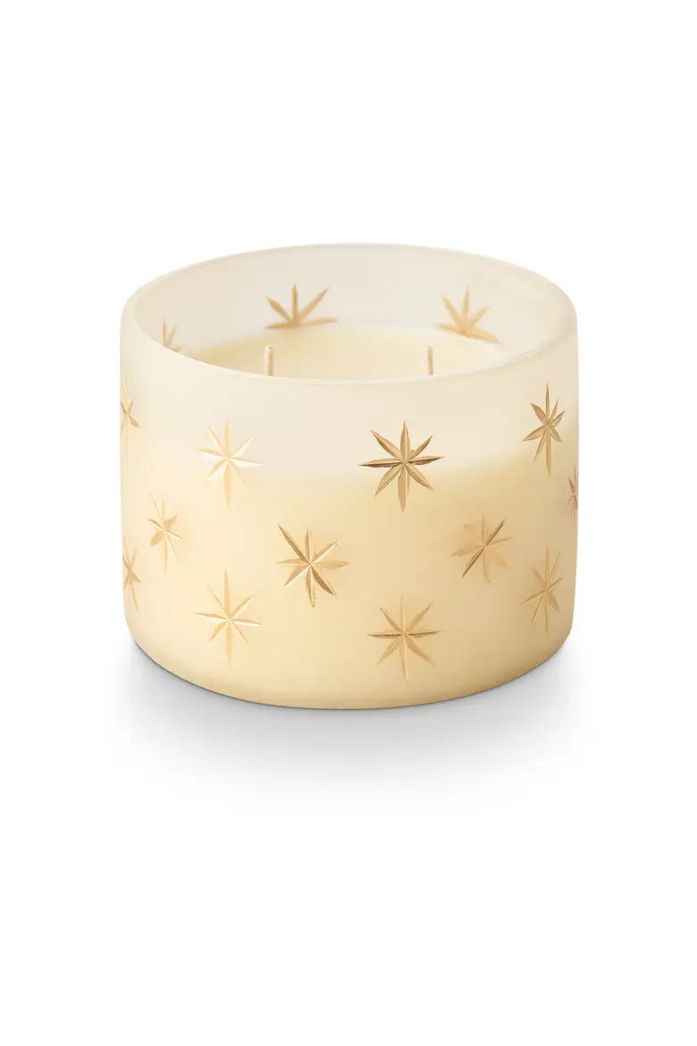 Winter White Frosted Star Glass