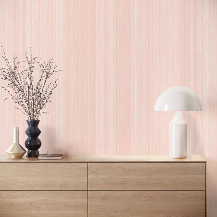 Tempaper - Grasscloth Blush Peel and Stick Wallpaper, 28 sq. ft.