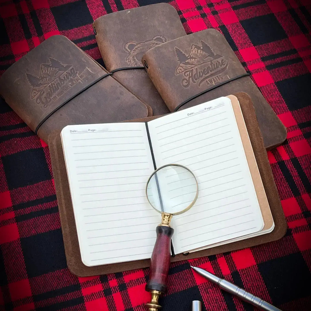 Sophisticate Supply Co. - Custom Stamped Leather Journal – Refillable Pocket Notebook