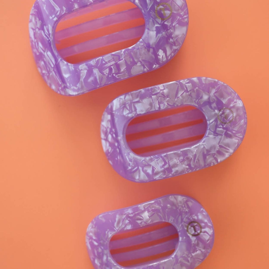 TELETIES - Flat Round Hair Clip | Medium | Lavender Mist
