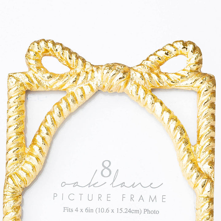 8 Oak Lane - Gold Bow 4x6 Picture Frame