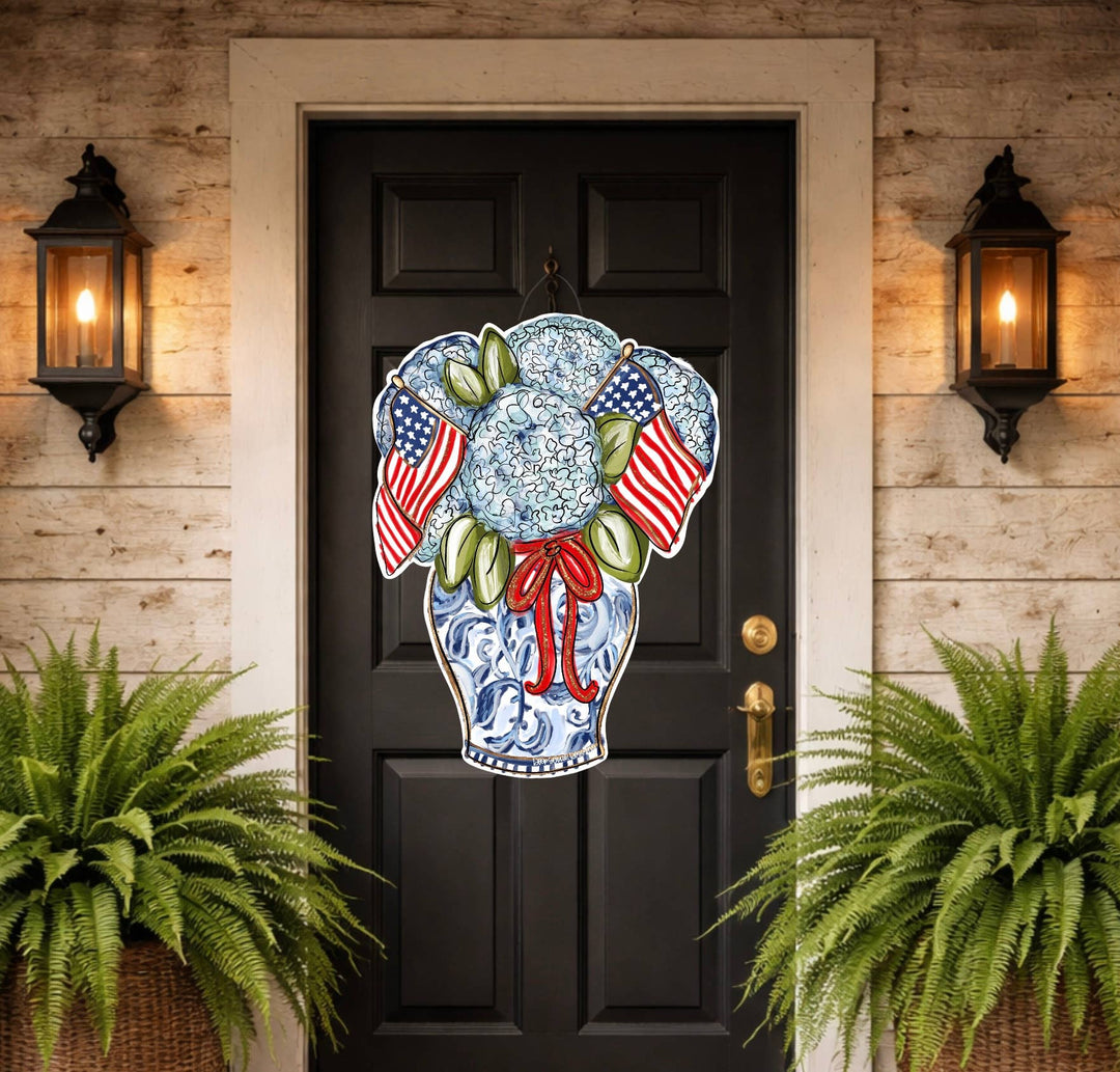 Hydrangea Flags XL Door Hanger