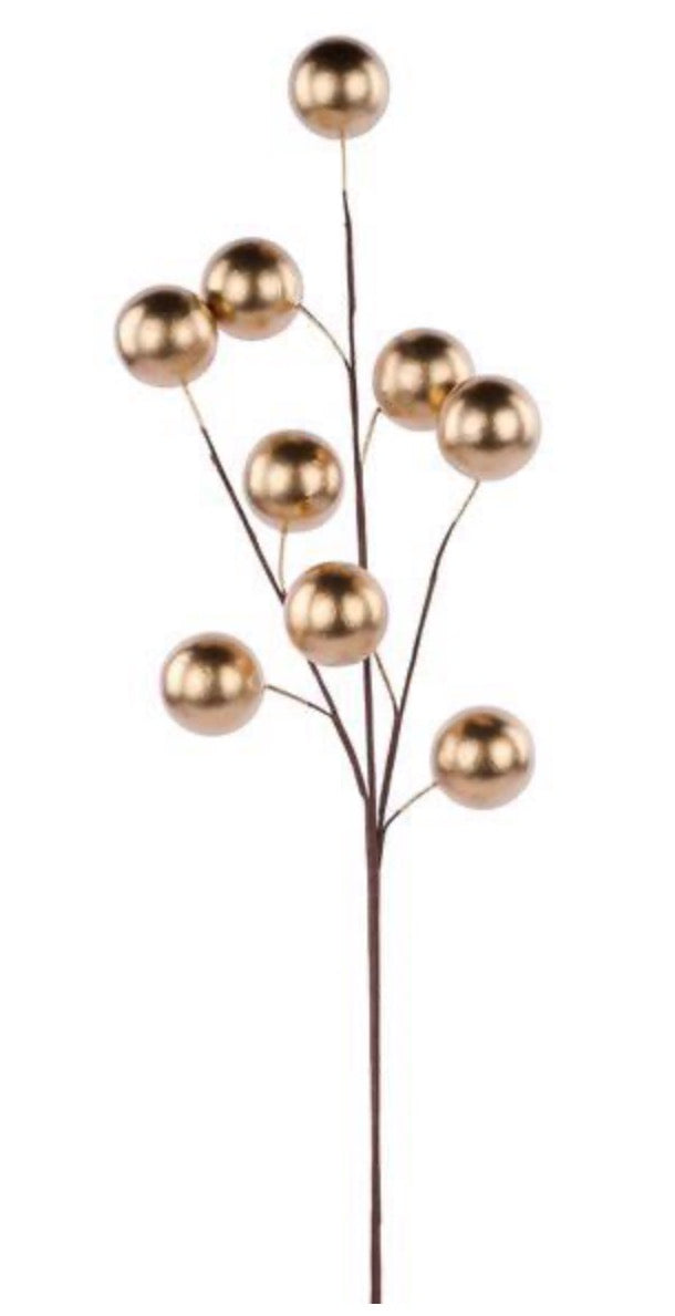 28" Gold Ball Spray, 3 Stem