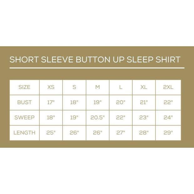 Bunny Love Short Sleeve Button Up Sleep Shirt