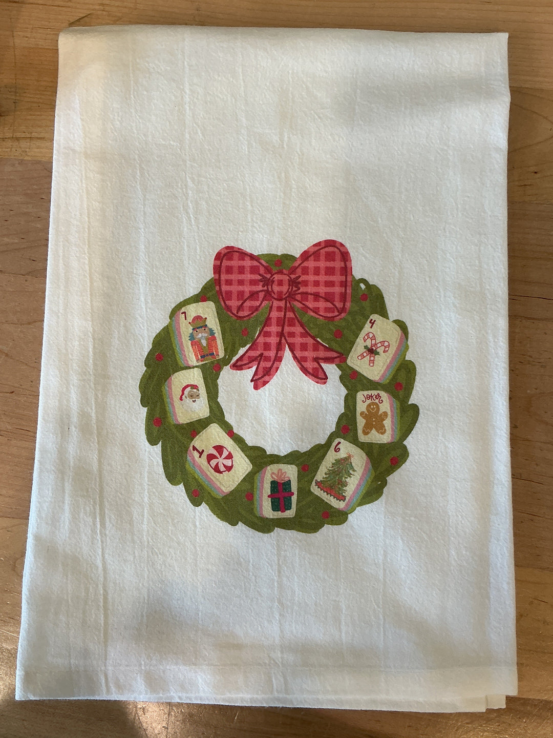 Mahjong Wreath Tea Towel