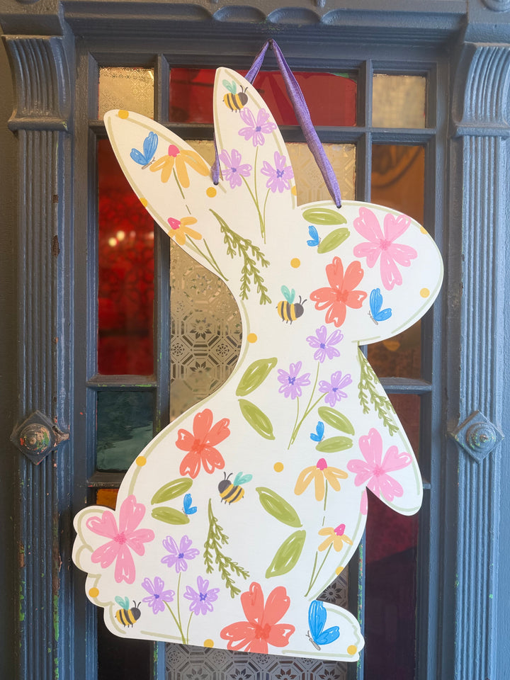 Right Wildflower Bunny Door Hanger