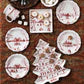 Country Estate Winter Frolic Ruby "Mr. & Mrs. Claus" Party Plates Set/4