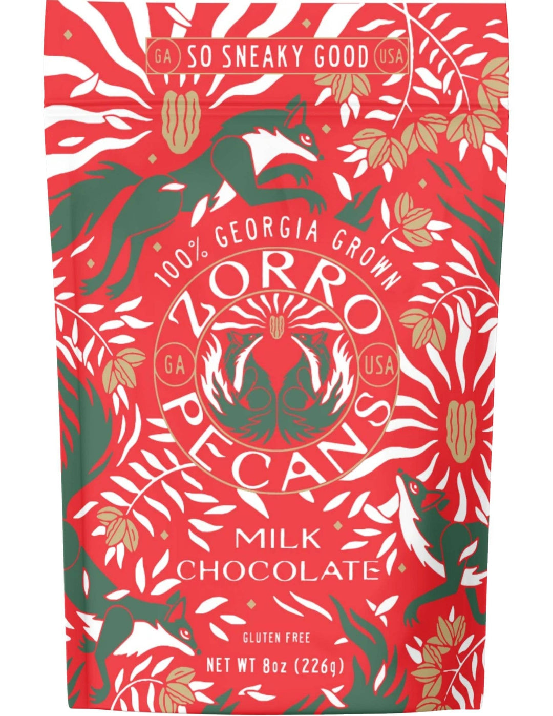 Zorro Pecans - HOLIDAY Milk Chocolate Covered Pecans -12 bags